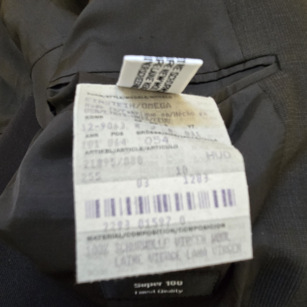 Hugo Boss Super 100 Wool Blazer Black Sport Coat Classic Tailored Jacket 42R 44R - Picture 9 of 11